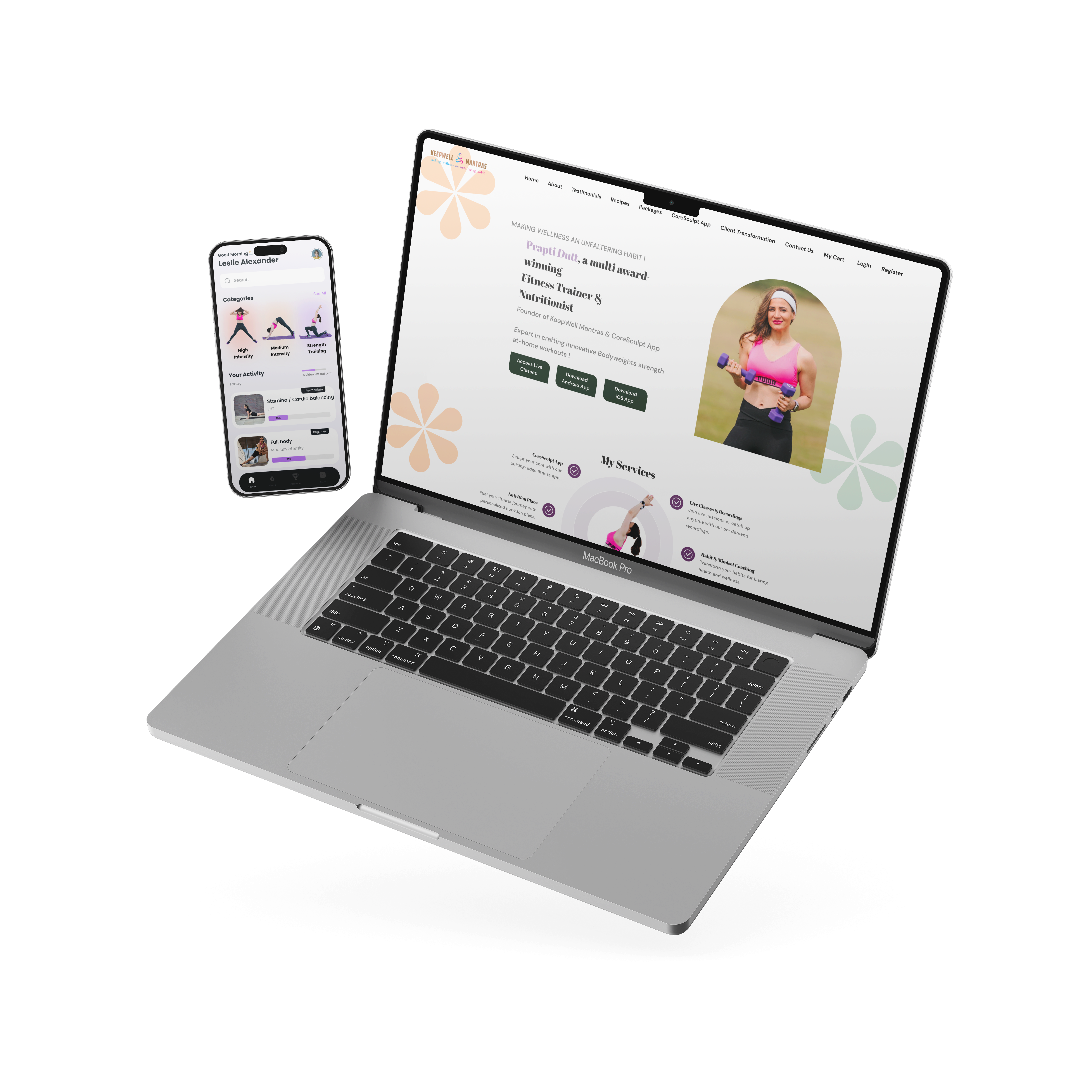 Keep Well Myntras project Laptop View